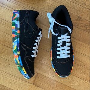 NIB Nike Court Force Low Black Denim Tart Multicolor Sole 313561-002